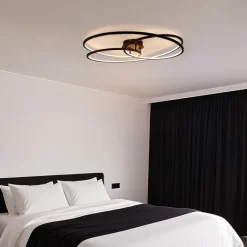 QAZQA Deckenleuchte schwarz 78 cm inkl. LED 3 Stufen dimmbar - Rowin