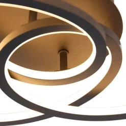 QAZQA Deckenleuchte schwarz 45 cm inkl. LED 3 Stufen dimmbar - Rowin