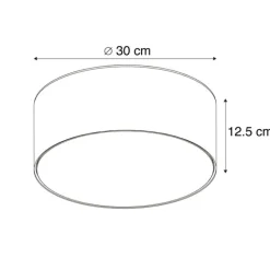 Kinder QAZQA Deckenleuchte schwarz 30 cm inkl. LED - Drum LED