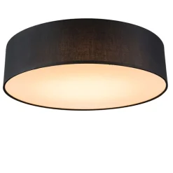 Kinder QAZQA Deckenleuchte schwarz 40 cm inkl. LED - Drum LED