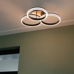 QAZQA Deckenleuchte schwarz inkl. LED 3-Stufen dimmbar 3-Licht - Navara