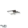QAZQA Deckenleuchte schwarz inkl. LED 3 Stufen dimmbar 4-Licht - Lejo