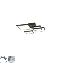 QAZQA Deckenleuchte schwarz inkl. LED 3 Stufen dimmbar 4-Licht - Lejo