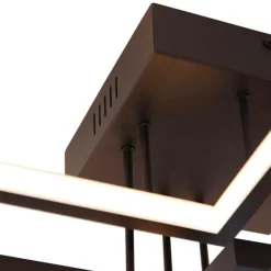 QAZQA Deckenleuchte schwarz inkl. LED 3 Stufen dimmbar 4-Licht - Lejo