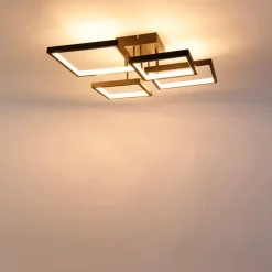 QAZQA Deckenleuchte schwarz inkl. LED 3 Stufen dimmbar 4-Licht - Lejo