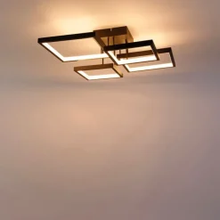 QAZQA Deckenleuchte schwarz inkl. LED 3 Stufen dimmbar 4-Licht - Lejo