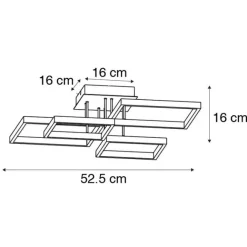 QAZQA Deckenleuchte schwarz inkl. LED 3 Stufen dimmbar 4-Licht - Lejo