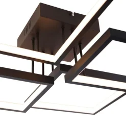 QAZQA Deckenleuchte schwarz inkl. LED 3 Stufen dimmbar 4-Licht - Lejo