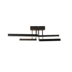 QAZQA Deckenleuchte schwarz inkl. LED 3 Stufen dimmbar 4-Licht - Lejo