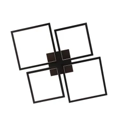 QAZQA Deckenleuchte schwarz inkl. LED 3 Stufen dimmbar 4-Licht - Lejo