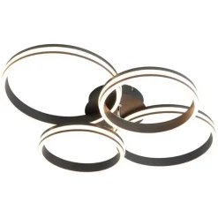 QAZQA Deckenleuchte schwarz inkl. LED 3-Stufen dimmbar 4-Licht - Navara