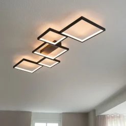 QAZQA Deckenleuchte schwarz inkl. LED 3-Stufen dimmbar 5-Licht - Lejo