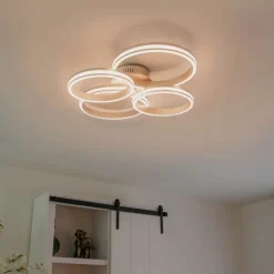 QAZQA Deckenleuchte Stahl inkl. LED 3-stufig dimmbar 4-flammig - Navara