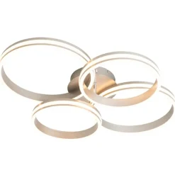 QAZQA Deckenleuchte Stahl inkl. LED 3-stufig dimmbar 4-flammig - Navara