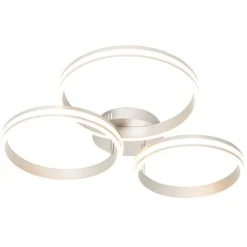 QAZQA Deckenleuchte Stahl inkl. LED 3-Stufen dimmbar 3-Licht - Navara