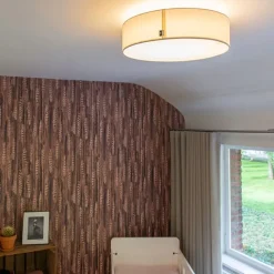 Kinder QAZQA Deckenleuchte weiß 40 cm inkl. LED - Drum LED