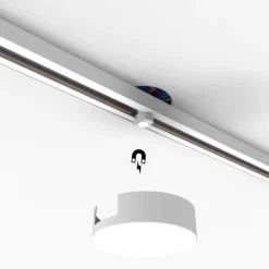 QAZQA Deckenplatte Schienensystem weiß rund 1-phasig - Iconic