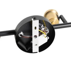 QAZQA Deckenspot Schwarz mit Gold mit Rauchglas 4-flammig - Zuzanna