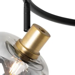 QAZQA Deckenspot schwarz mit Rauchglas rund 3-flammig - Zuzanna