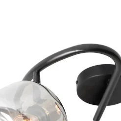 QAZQA Deckenspot schwarz mit Rauchglas rund 3-flammig - Zuzanna