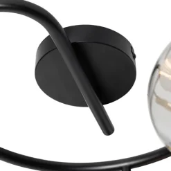 QAZQA Deckenspot schwarz mit Rauchglas rund 3-flammig - Zuzanna