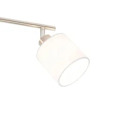 QAZQA Deckenstrahler aus Stahl mit weißem Schirm, 3-flammig verstellbar – Hetta