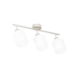 QAZQA Deckenstrahler aus Stahl mit weißem Schirm, 3-flammig verstellbar – Hetta