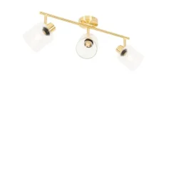 QAZQA Deckenstrahler Gold mit Glas 3-flammig verstellbar - Laura