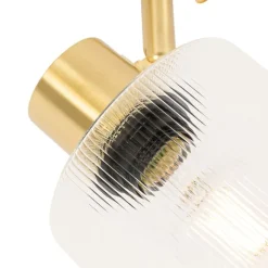 QAZQA Deckenstrahler Gold mit Glas 3-flammig verstellbar - Laura