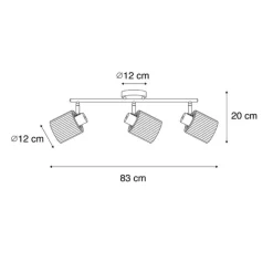 QAZQA Deckenstrahler Gold mit Glas 3-flammig verstellbar - Laura