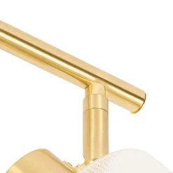 QAZQA Deckenstrahler Gold mit Glas 3-flammig verstellbar - Laura