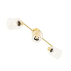 QAZQA Deckenstrahler Gold mit Glas 3-flammig verstellbar - Laura