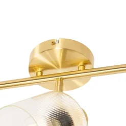 QAZQA Deckenstrahler Gold mit Glas 3-flammig verstellbar - Laura