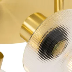QAZQA Deckenstrahler Gold mit Glas 3-flammig verstellbar rund - Laura