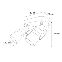 QAZQA Deckenstrahler Gunmetal GU10 50 mm quadratisch 4-flammig - Stanley