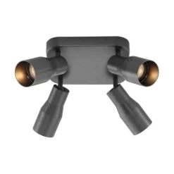 QAZQA Deckenstrahler Gunmetal GU10 50 mm quadratisch 4-flammig - Stanley