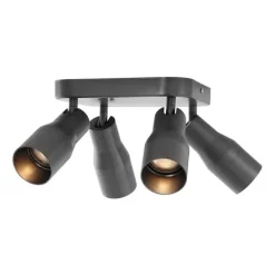 QAZQA Deckenstrahler Gunmetal GU10 50 mm quadratisch 4-flammig - Stanley