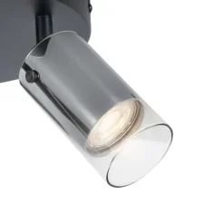 QAZQA Deckenstrahler Gunmetal Rund 3-flammig drehbar und verstellbar - Drain