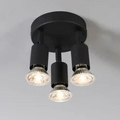 QAZQA Deckenstrahler im Industriedesign schwarz schwenkbar rund - Jeany 3