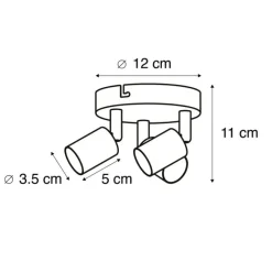 QAZQA Deckenstrahler im Industriedesign schwarz schwenkbar rund - Jeany 3