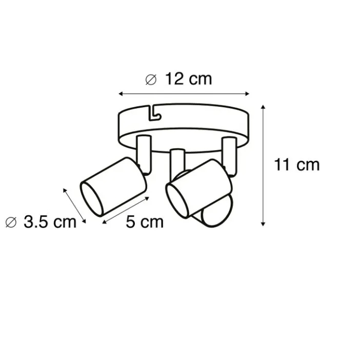 QAZQA Deckenstrahler im Industriedesign schwarz schwenkbar rund - Jeany 3