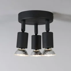 QAZQA Deckenstrahler im Industriedesign schwarz schwenkbar rund - Jeany 3