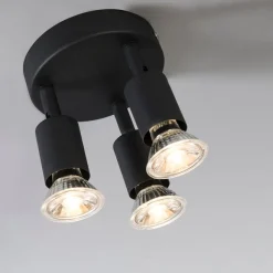 QAZQA Deckenstrahler im Industriedesign schwarz schwenkbar rund - Jeany 3