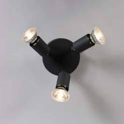 QAZQA Deckenstrahler im Industriedesign schwarz schwenkbar rund - Jeany 3