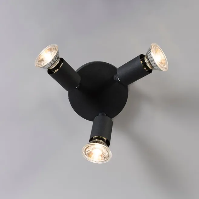 QAZQA Deckenstrahler im Industriedesign schwarz schwenkbar rund - Jeany 3