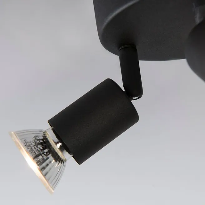 QAZQA Deckenstrahler im Industriedesign schwarz schwenkbar rund - Jeany 3