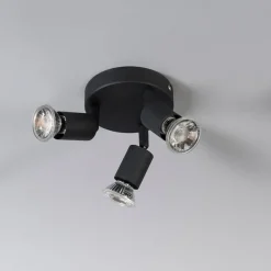 QAZQA Deckenstrahler im Industriedesign schwarz schwenkbar rund - Jeany 3