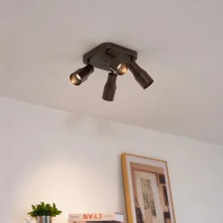 QAZQA Deckenstrahler quadratisch dunkelbronzefarben GU10 50 mm 4-flammig - Stanley