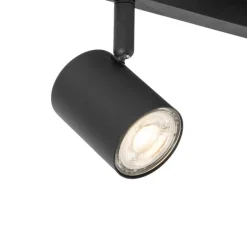 QAZQA Deckenstrahler schwarz GU10 50mm 2-flammig inkl. Hintergrundbeleuchtung - Back Up