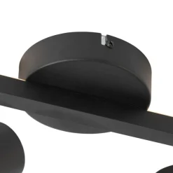 QAZQA Deckenstrahler schwarz GU10 50mm 2-flammig inkl. Hintergrundbeleuchtung - Back Up